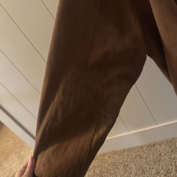 vintage 90s MARLBORO Adventure Team LEATHER Suede Map Lining Jacket XL - Picture 6 of 12